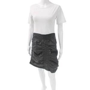 Wearables Womens Mini Skirt Black Cotton Short Pull On Size M